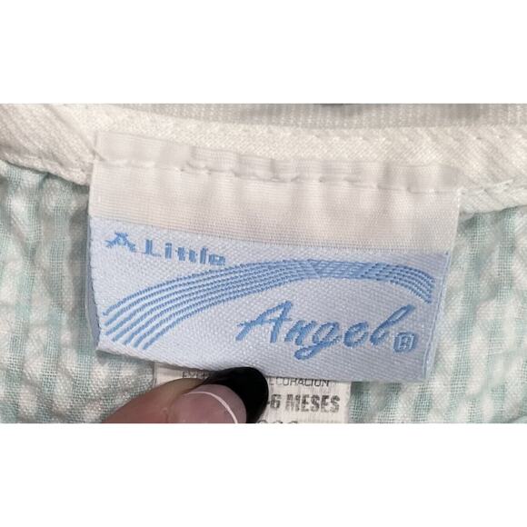 A Little Angel Baby Dress Peter Pan Collar Vintage 3-6 Mon Duck &Flower Patch I9 - Picture 5 of 9